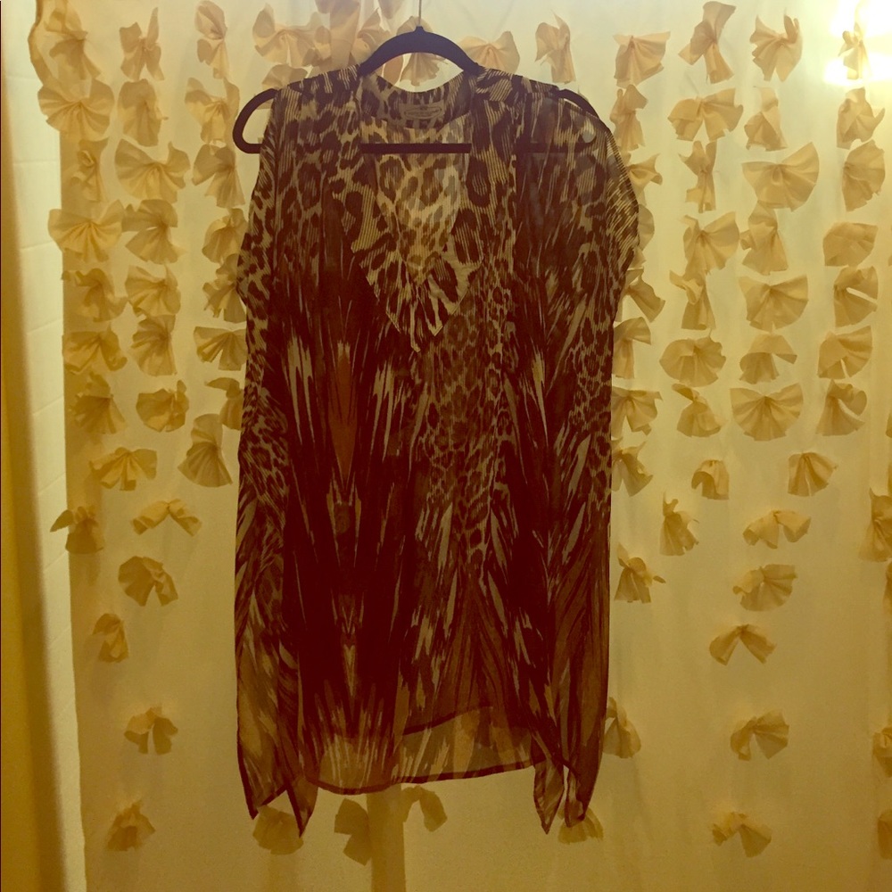 Swim cover up, leopard.